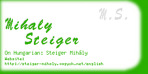 mihaly steiger business card